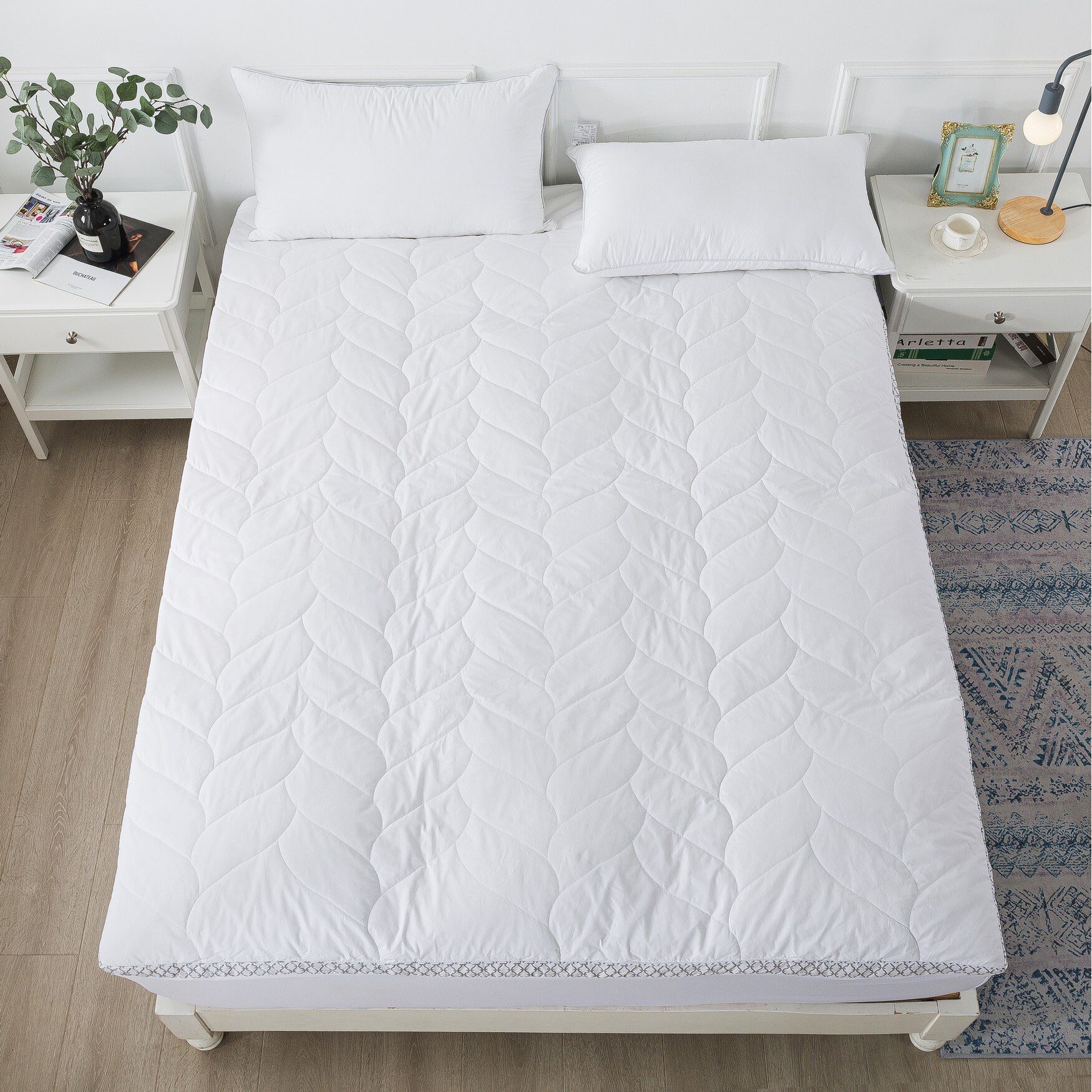 Cotton Quilted Dual Chamber 1.5 In. Feather Topper Mattress Toppers, , alternate image number 5