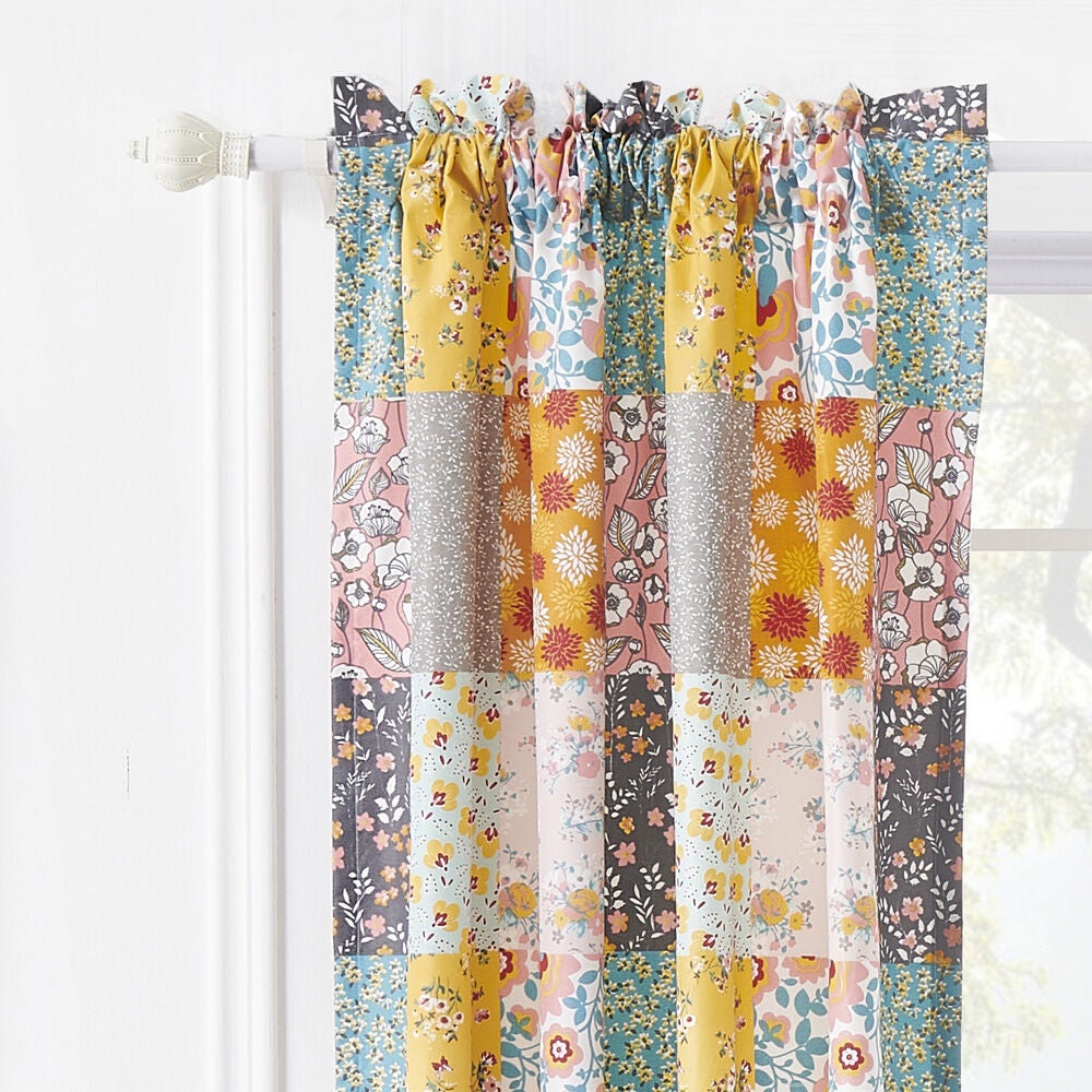 Carlie Window Curtain Panels, Set of 2, CALICO PATCHES, alternate image number 2