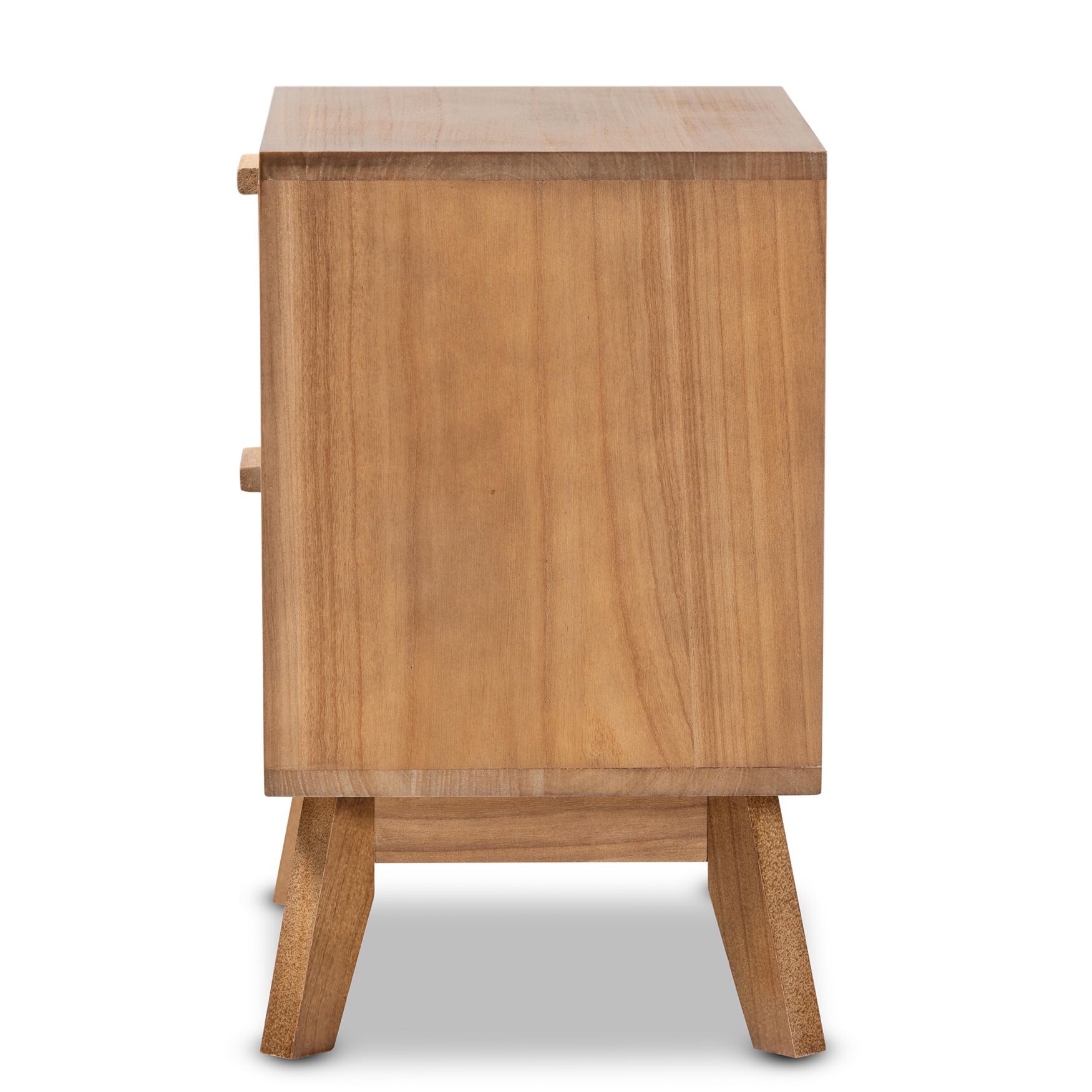 Baden Mid-Century Modern Walnut Brown Finished Wood 2-Drawer Nightstand With Rattan, , alternate image number 3