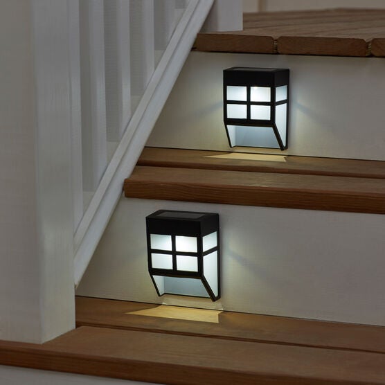 Wall Mount Solar Deck Light, BLACK, hi-res image number null