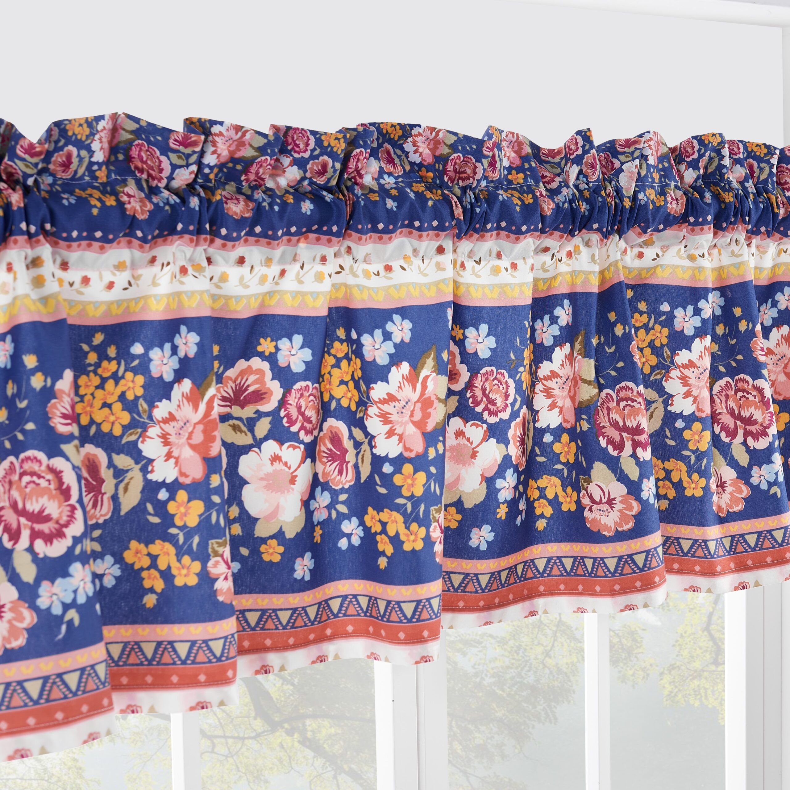Marsha Window Treatment Valance Curtains, BLUE, alternate image number 3