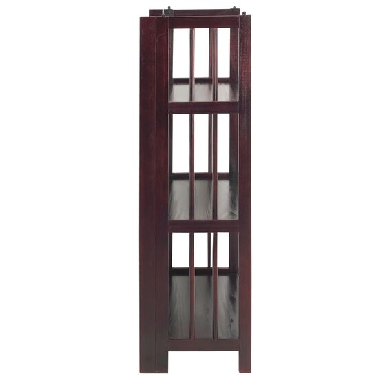 3-Shelf Folding Stackable Bookcase 27.5" Wide-Espresso, , alternate image number null