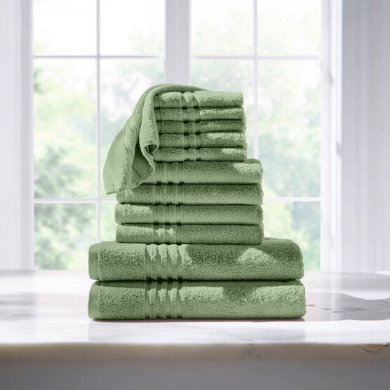 12-Pc. Zero-Twist Bath Towel Set, SAGE, hi-res image number null