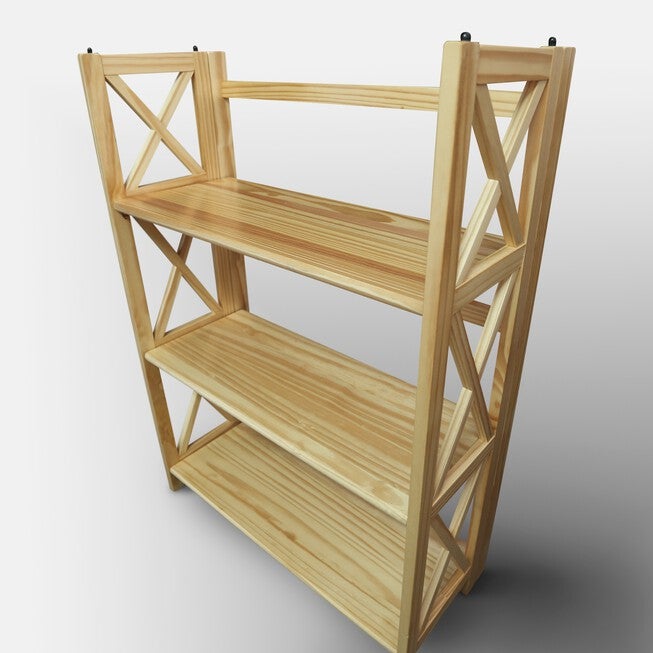 Montego 3-Shelf Folding Bookcase -Natural, , alternate image number 14