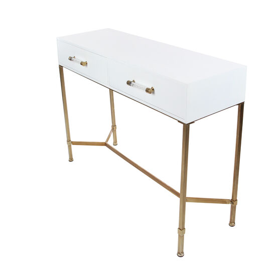 White Glam Metal Console Table, 31 x 47, , alternate image number null