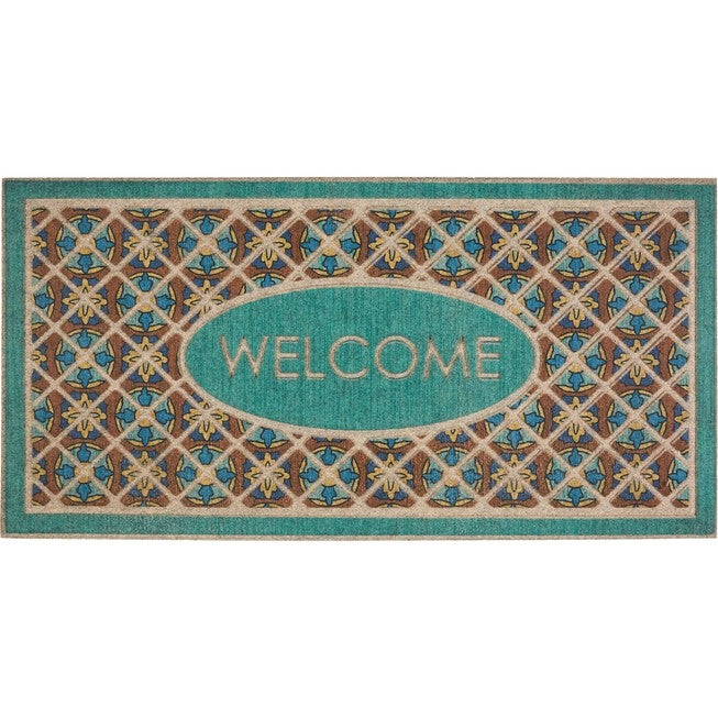 Retro Tiles Door Mat, CHESTNUT, hi-res image number null