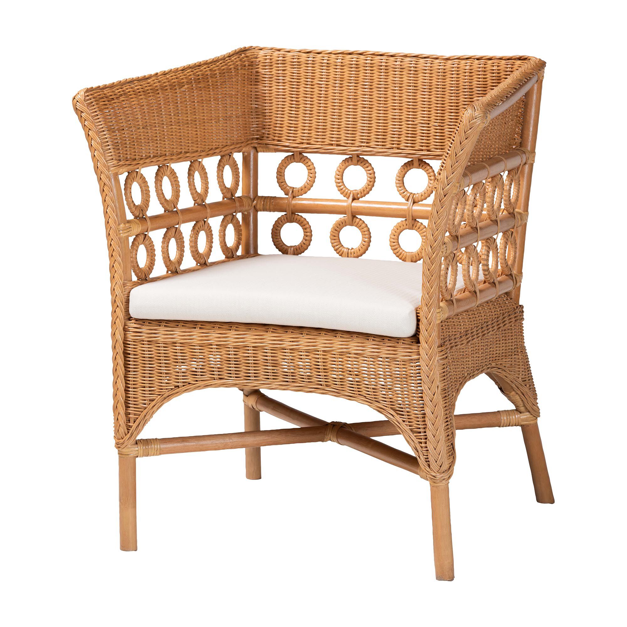bali & pari Oxford Bohemian Light Honey Rattan Arm Chair, LIGHT HONEY, alternate image number 1