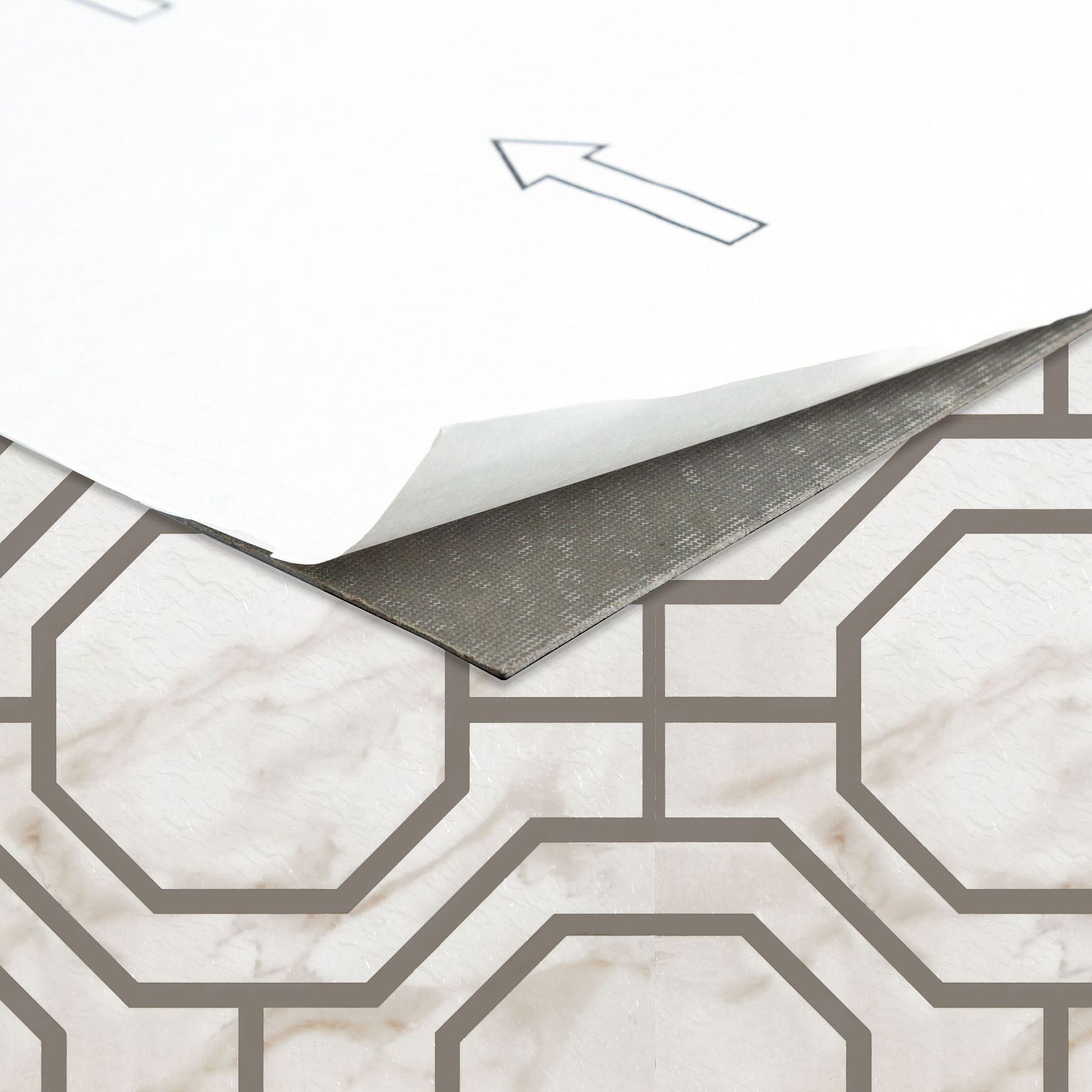 Retro 12x12 Self Adhesive Vinyl Floor Tile - Octagon - 20 Tiles/20 sq. ft., , alternate image number 4