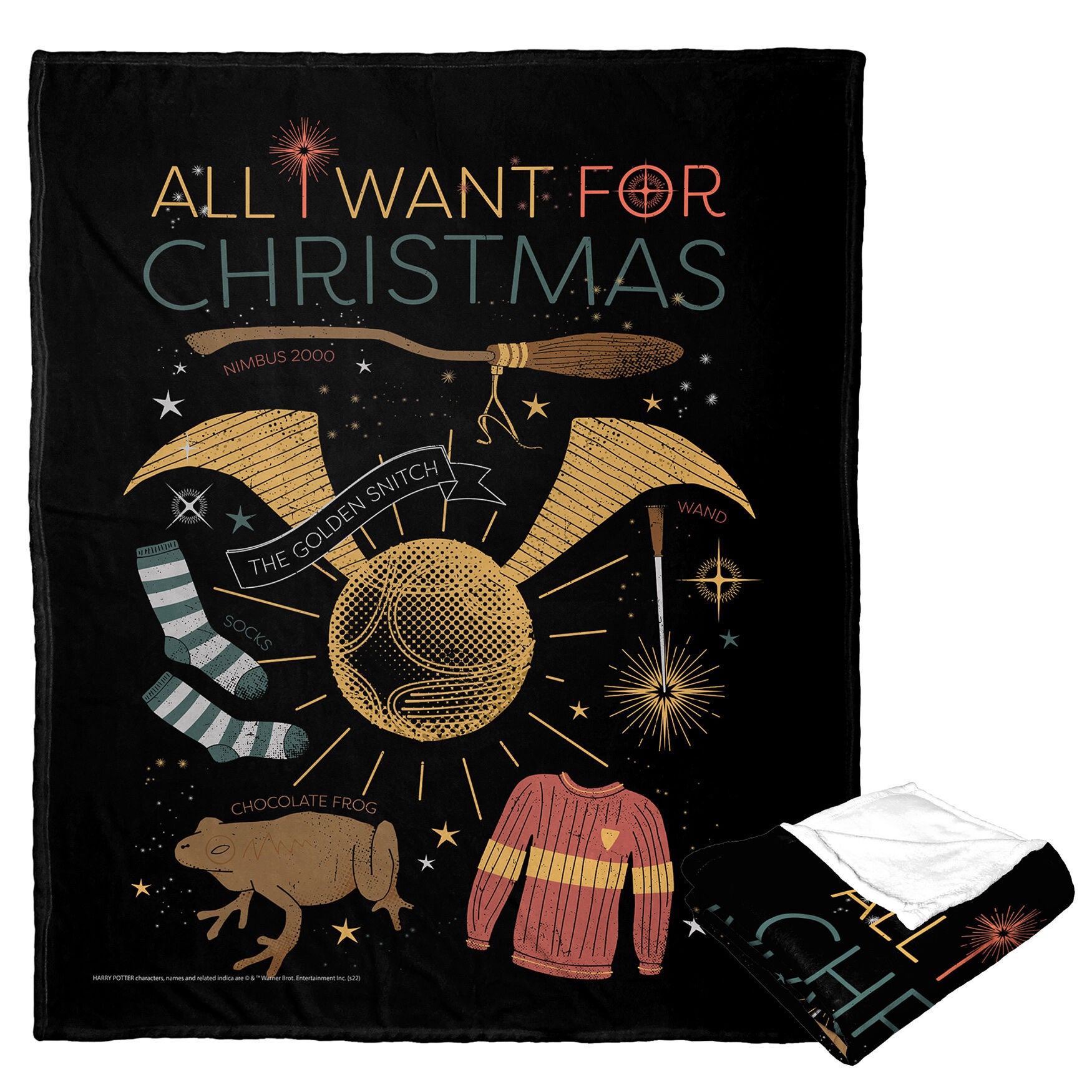 Wb Harry Potter All I Want For Christmas Silk Touch Throw, O, hi-res image number 0