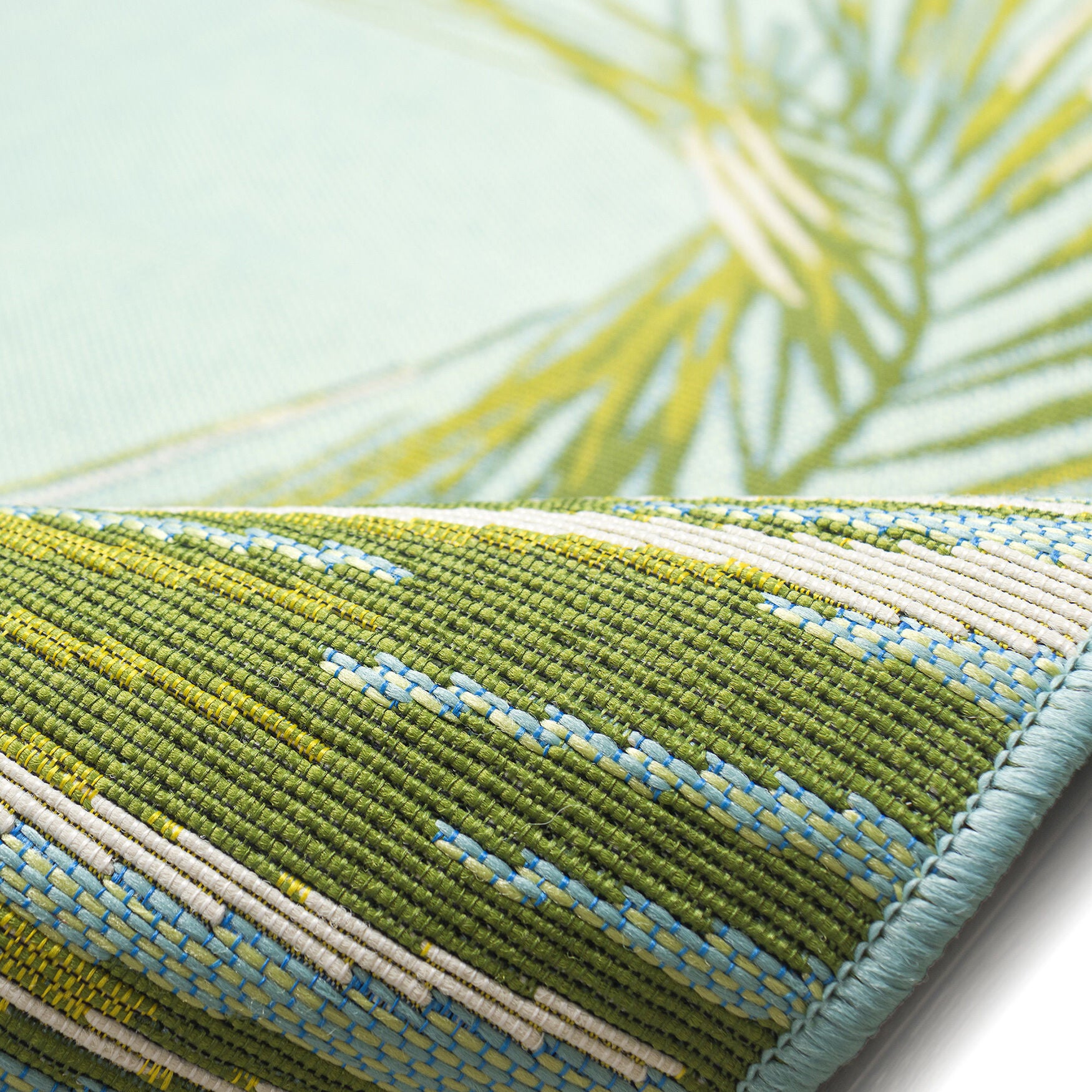 Liora Manne Marina Palm Border Indoor/Outdoor Area Rug Aqua 7 feet 10 inches x 9 feet 10 inches, , alternate image number 3