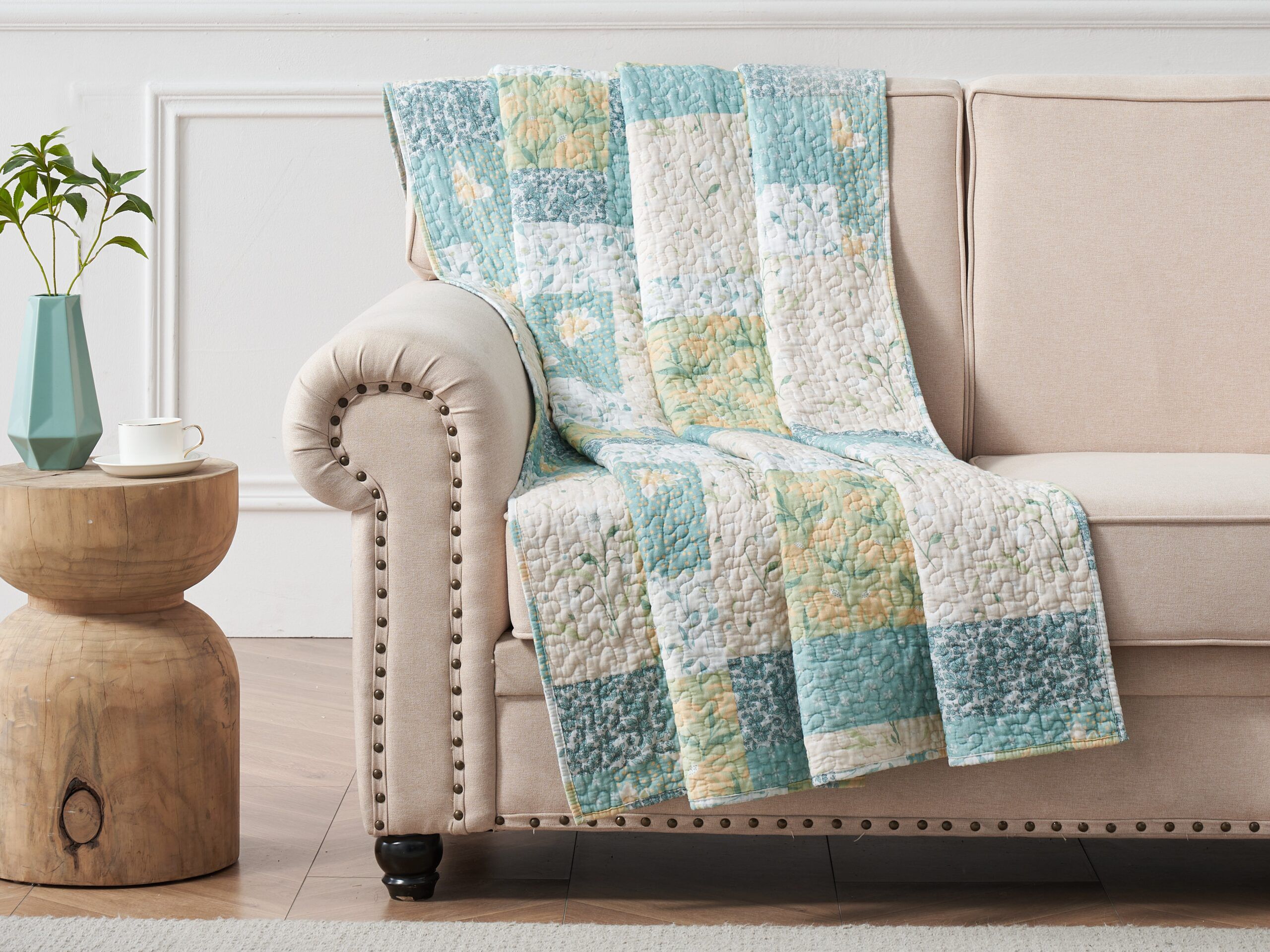Evangeline Quilted Throw Blanket, MIST, hi-res image number 0