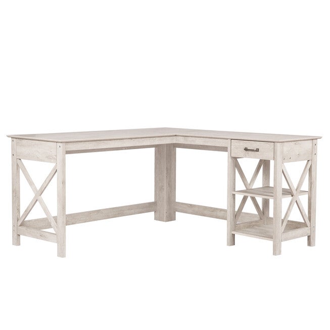 Honduras L-Shape Desk with 1 Drawer and 1 Open Shelf, , alternate image number 2