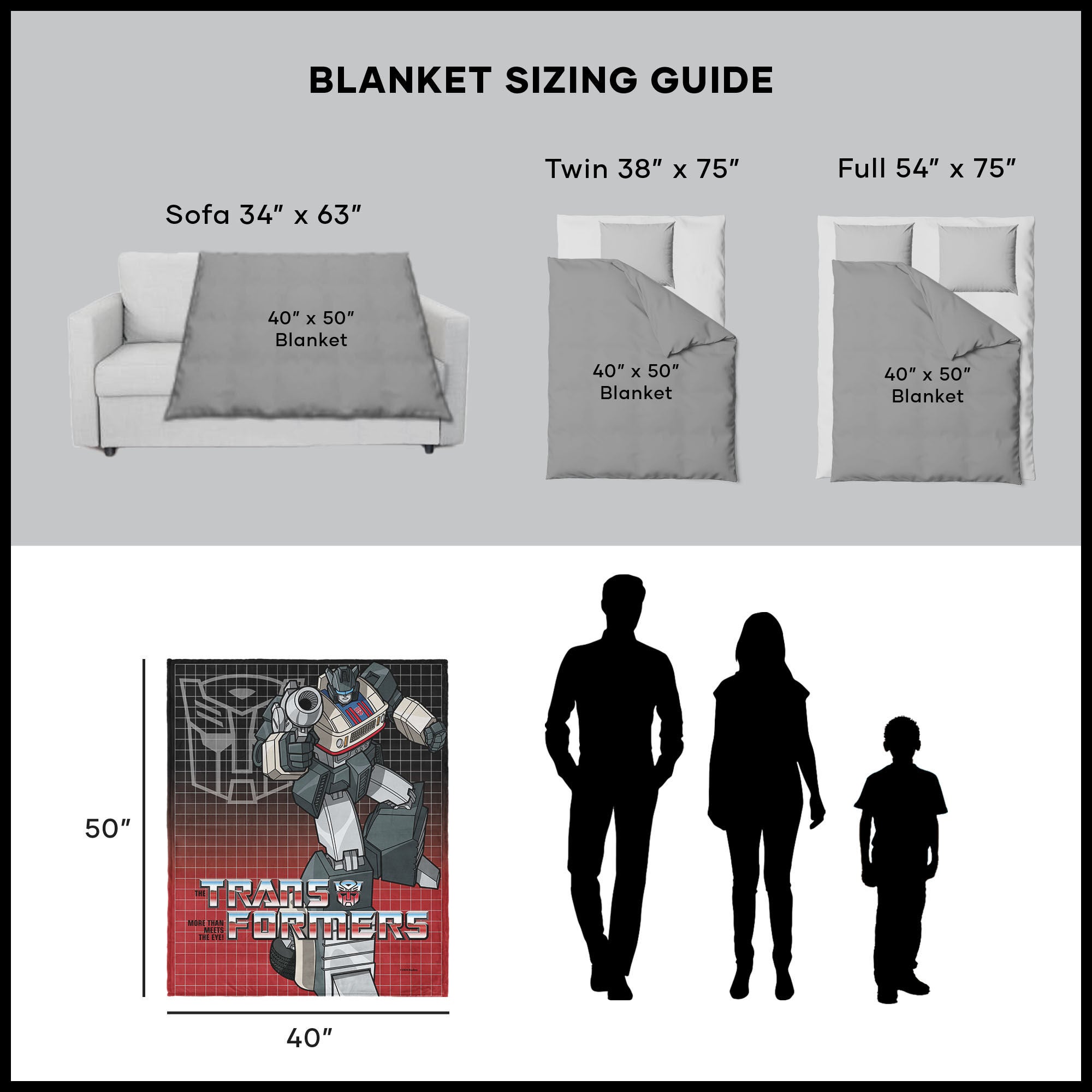 Hasbro Transformers G1 Grid Jazz Silk Touch Throw Blanket 40X50 Inches, RED, alternate image number 5
