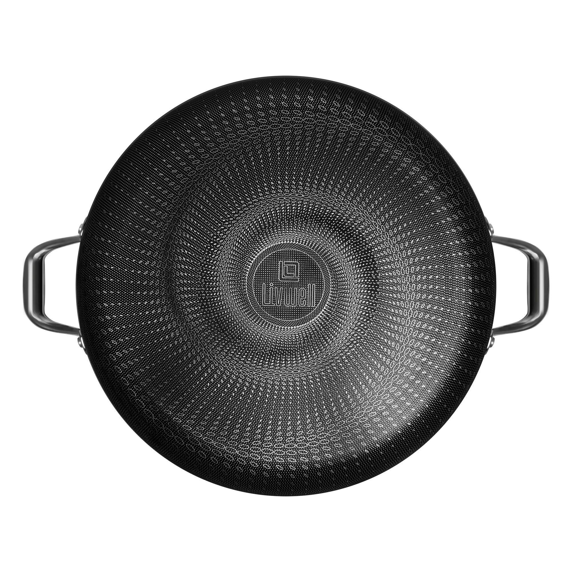 LIVWELL DiamondClad™ 14 inches Hybrid Nonstick Stainless Steel Everything Pan, Dishwasher Safe, PFOA-free – Silver/Black, SILVER, alternate image number 4
