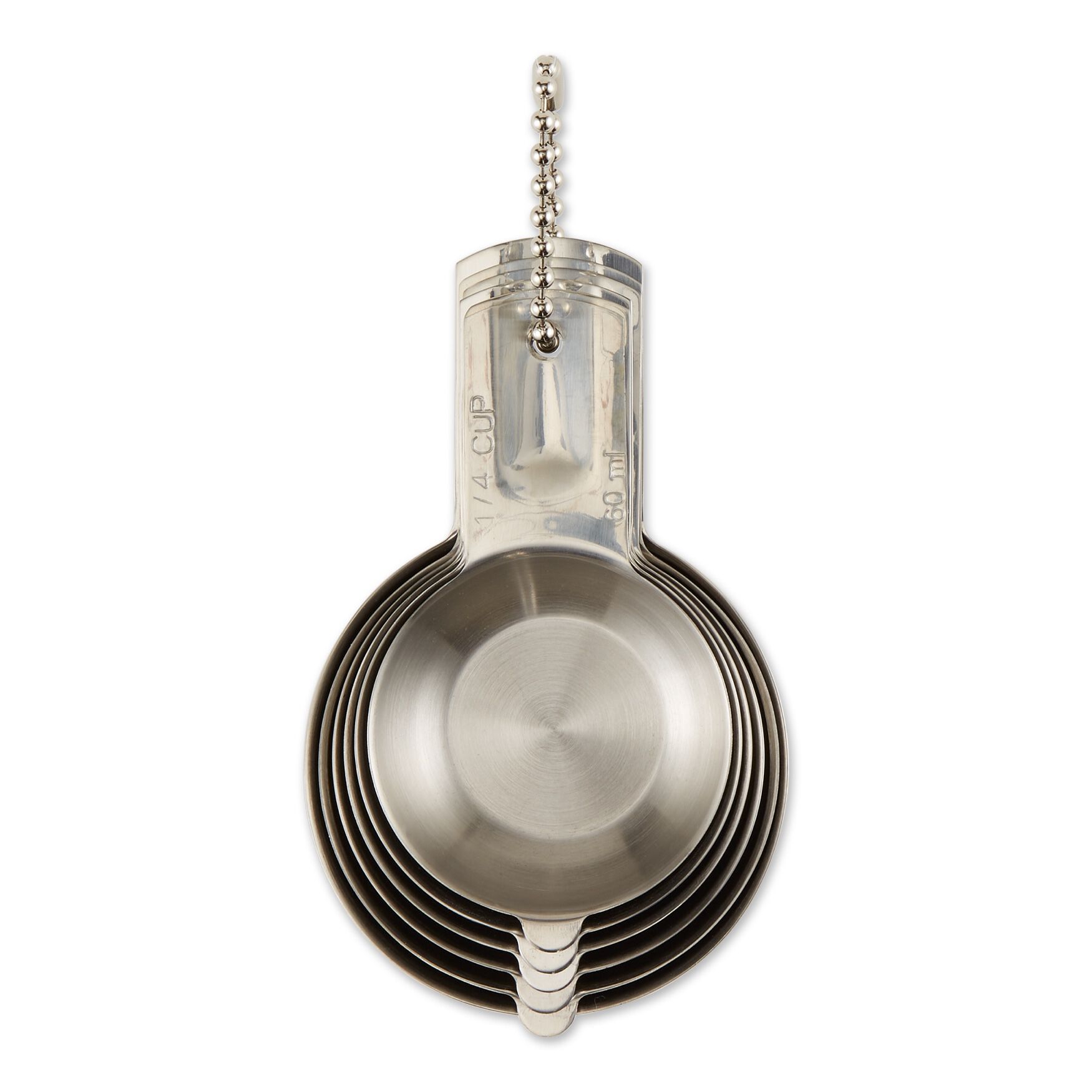 Nesting Stainless Steel Measuring Cups, Set 6, , alternate image number 3