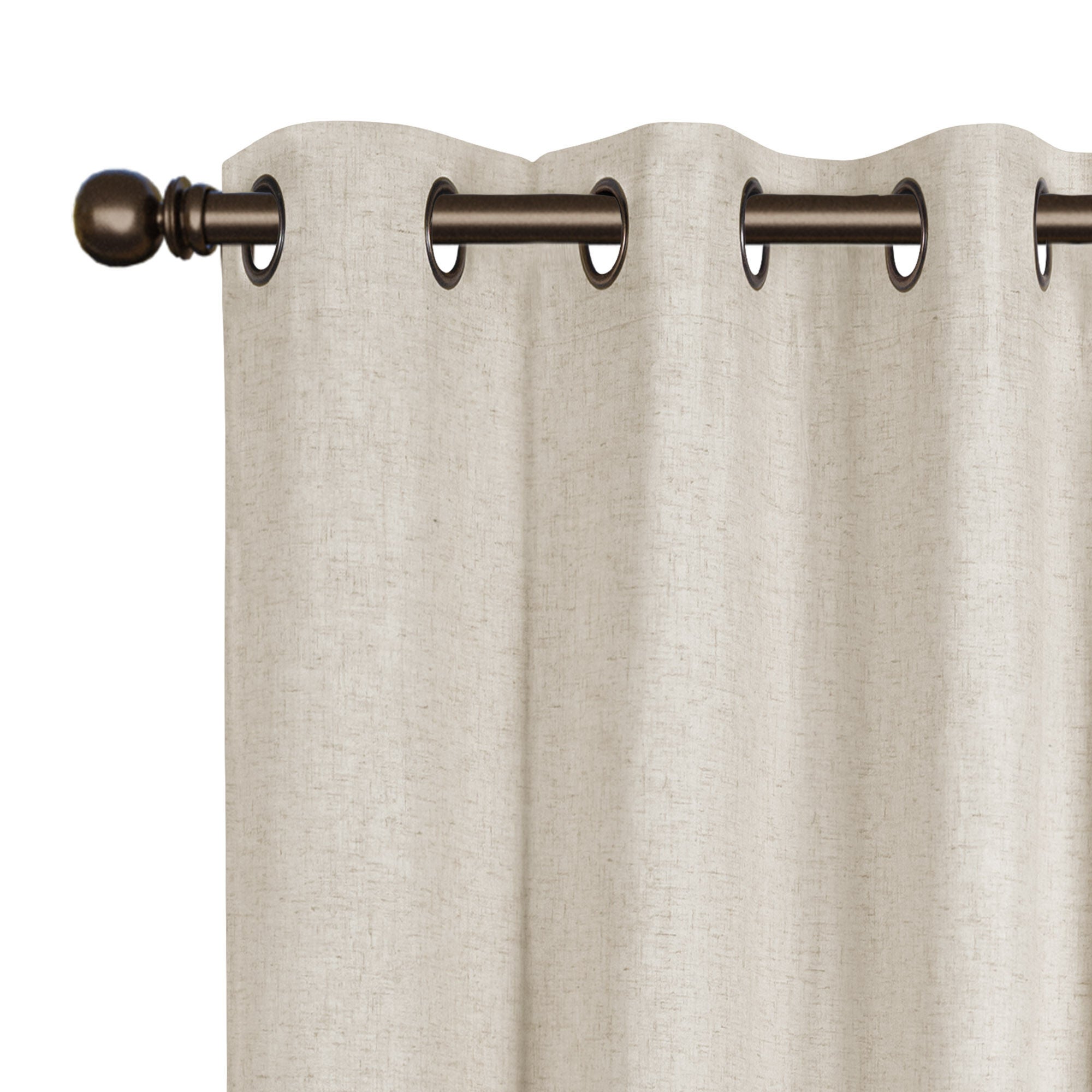 Linen Slub 100% Blackout Grommet Pair, LINEN, alternate image number 2