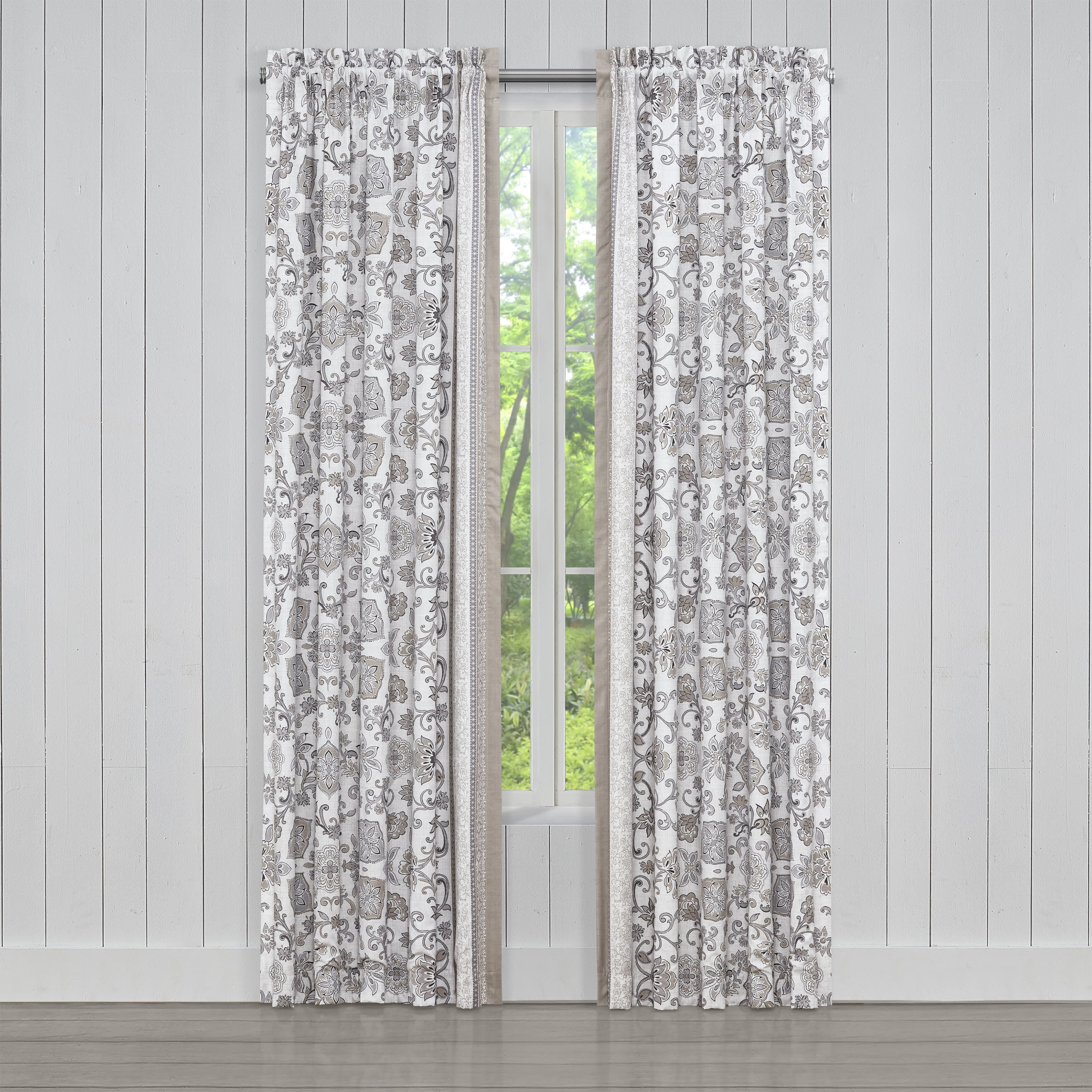 Chelsea Grey 84 Inch Window Panel Pair, GRAY, hi-res image number 0