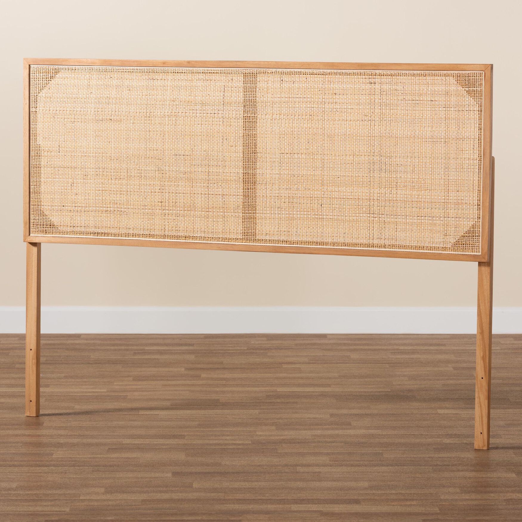 Aurelia Modern Bohemian Natural Brown Finished Bayur Wood and Rattan Queen Size Headboard, , alternate image number 11