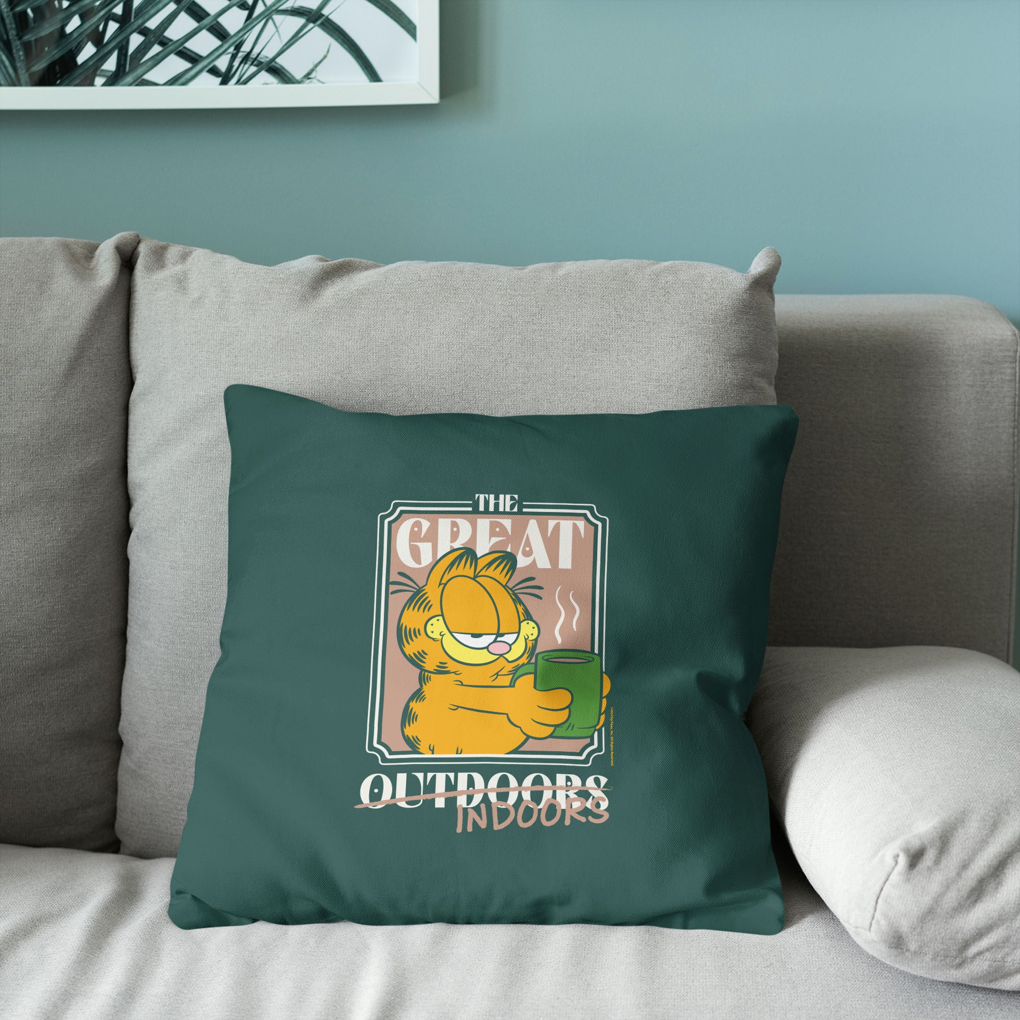 Nickelodeon Garfield The Great Indoors Throw Pillow 18X18 Inches, GREEN, alternate image number 3