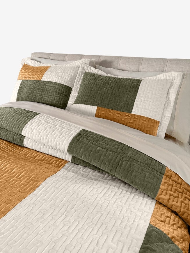 Modern Velvet Patchwork Sham, , alternate image number null