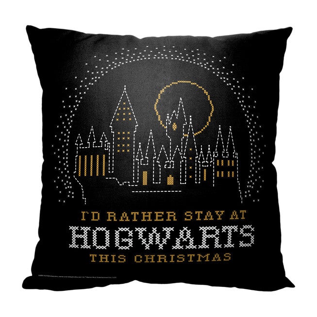 Wb Harry Potter Hogwarts Christmas Woven Style Printed Throw Pillow, O, hi-res image number null