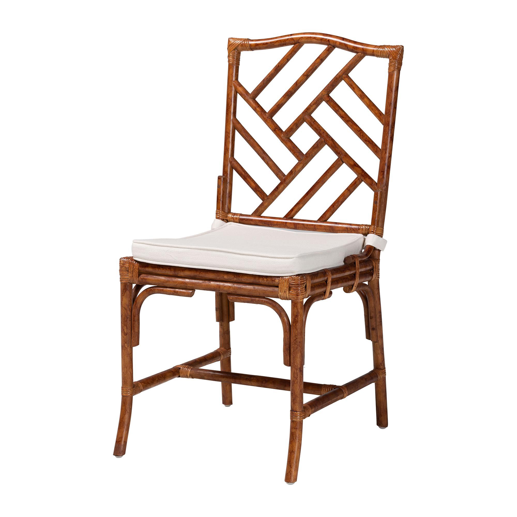 Rio Marbled Tortoise Natural Rattan Dining Chair, BROWN, alternate image number 1