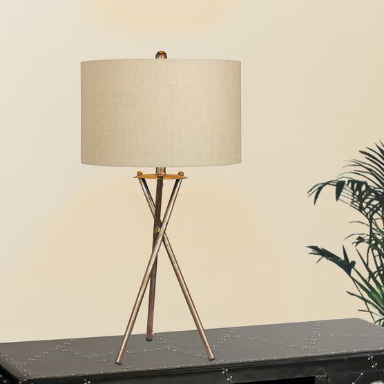 31" Rusted Silver Metal Table Lamp, SILVER, hi-res image number null