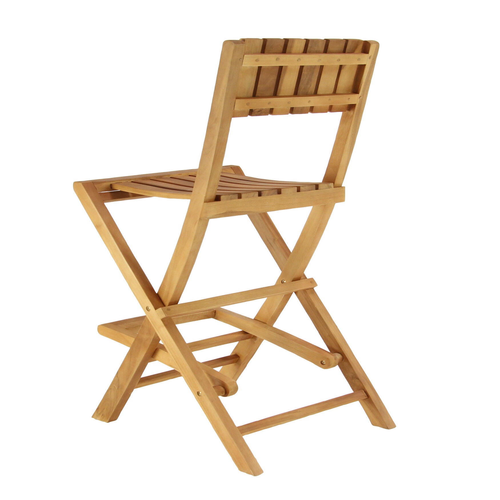 Set Of 2 Brown Teak Wood Traditional Bar Stool, , on-hover image number 1