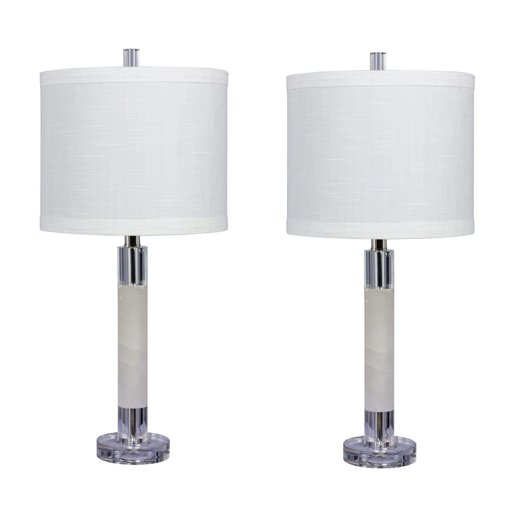 26 inches White Marble & Crystal Table Lamp, , on-hover image number 1