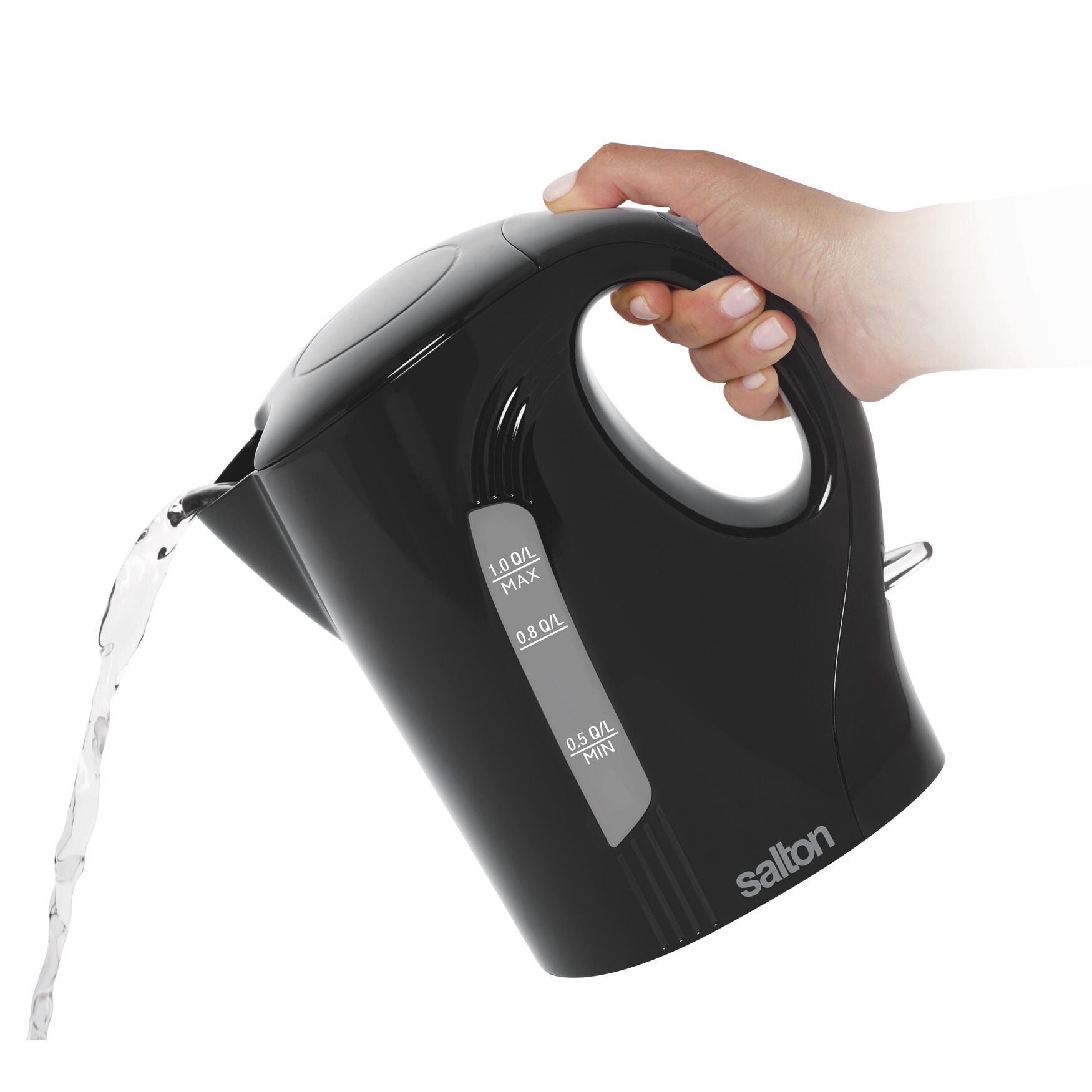 Compact Space Saving Cordless Jug Kettle 1 L/Qt - Black, , on-hover image number 1