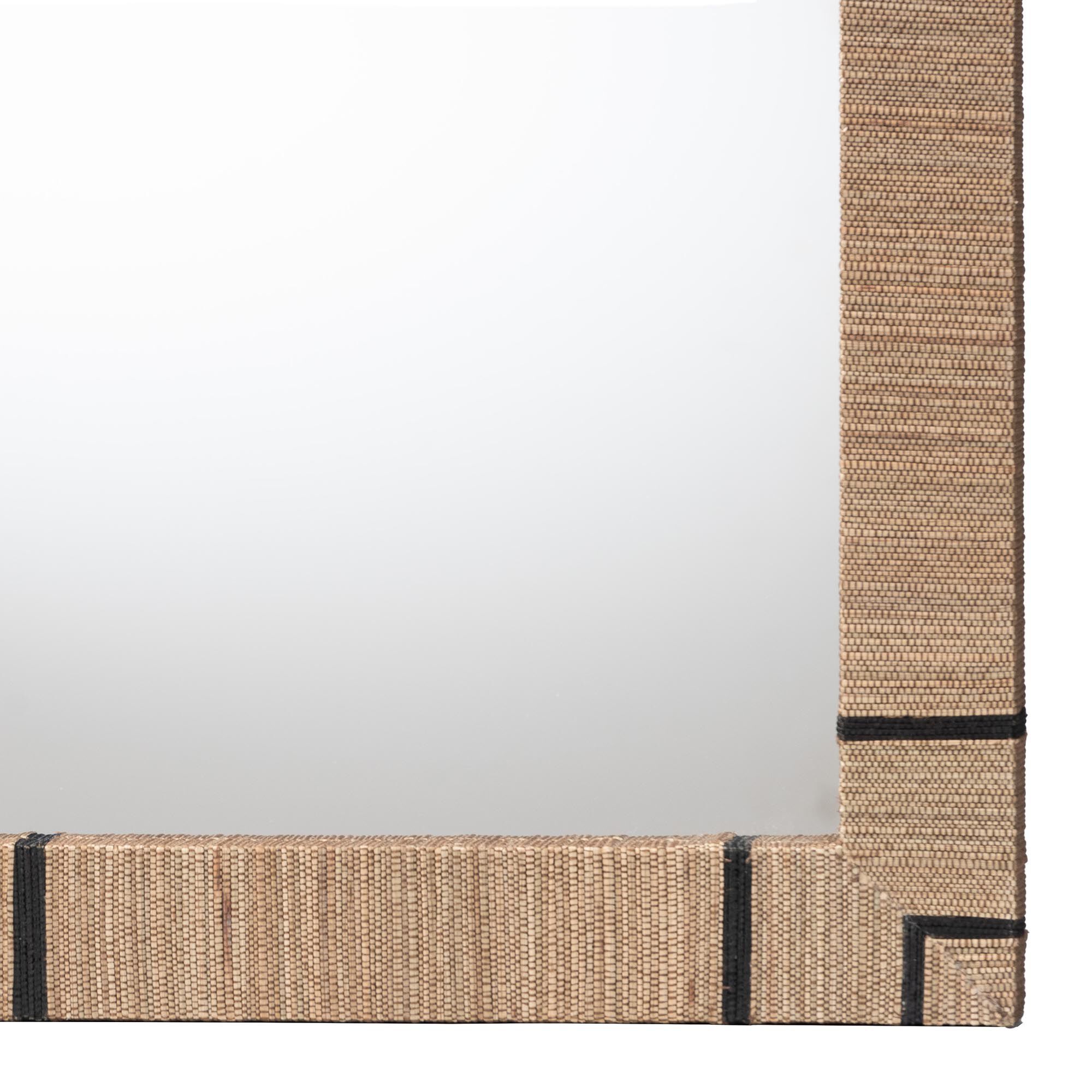 Mirai Bohemian Woven Grasscloth Rectangle Accent Mirror, NATURAL, alternate image number 3