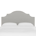 Stripe Nail Button Notched Headboard, OXFORD STRIPE CHARCOAL, hi-res image number 0
