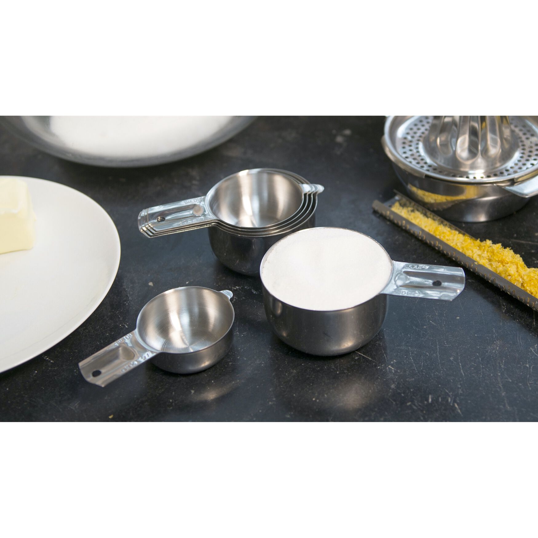 Nesting Stainless Steel Measuring Cups, Set 6, , alternate image number 5