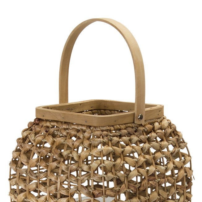 Lantern 21.5 inchesH Wicker/Glass, BEIGE/BROWN, alternate image number null