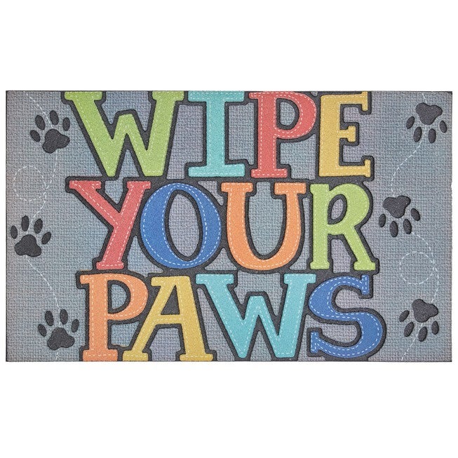 Wipe Your Paws Gray 1' 6 inches X 2' 6 inches, GRAY, hi-res image number null