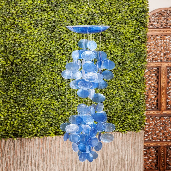 Blue Capiz Coastal Windchime, , alternate image number null