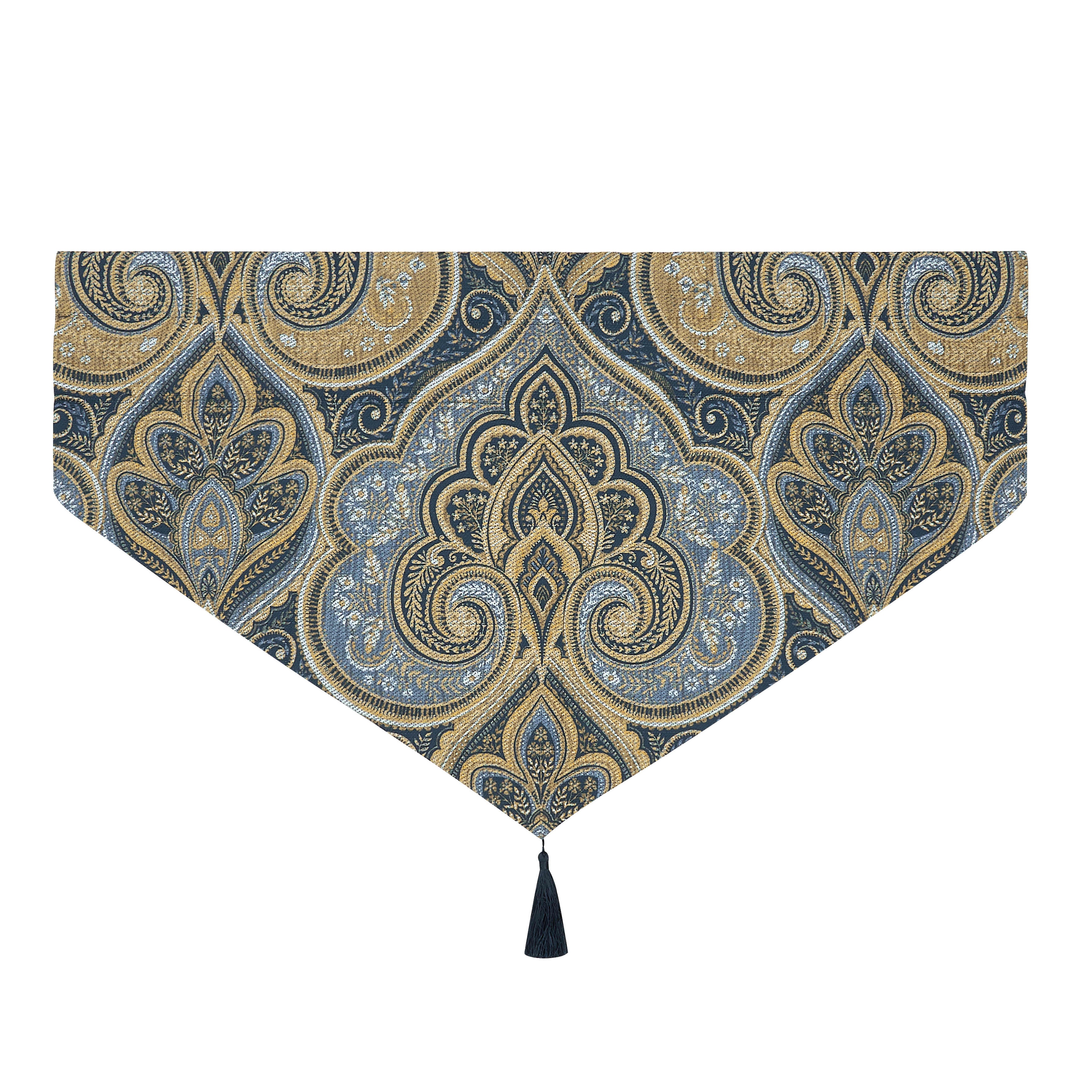 Messina Navy Window Ascot Valance, NAVY, alternate image number 3