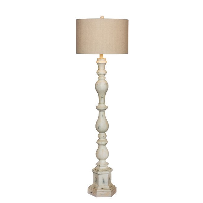 63 inches Antique Ivory Resin Floor Lamp, , on-hover image number 1