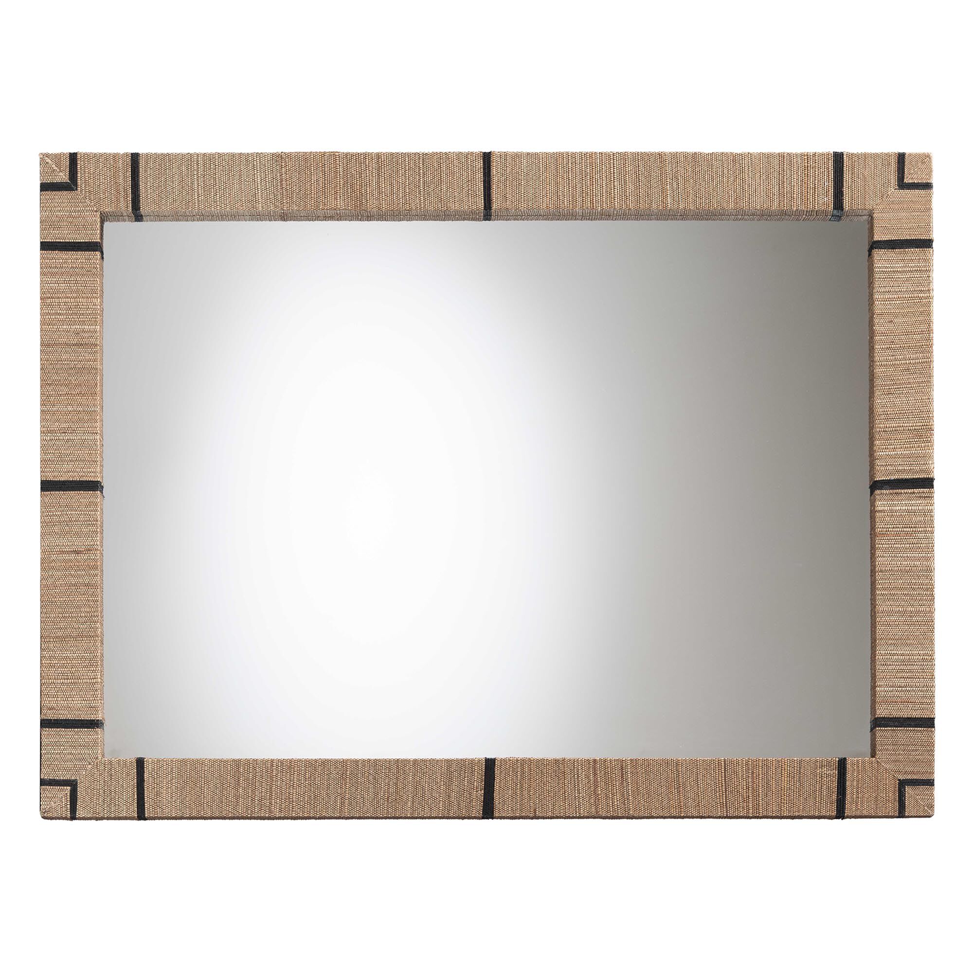 Mirai Bohemian Woven Grasscloth Rectangle Accent Mirror, NATURAL, alternate image number 2