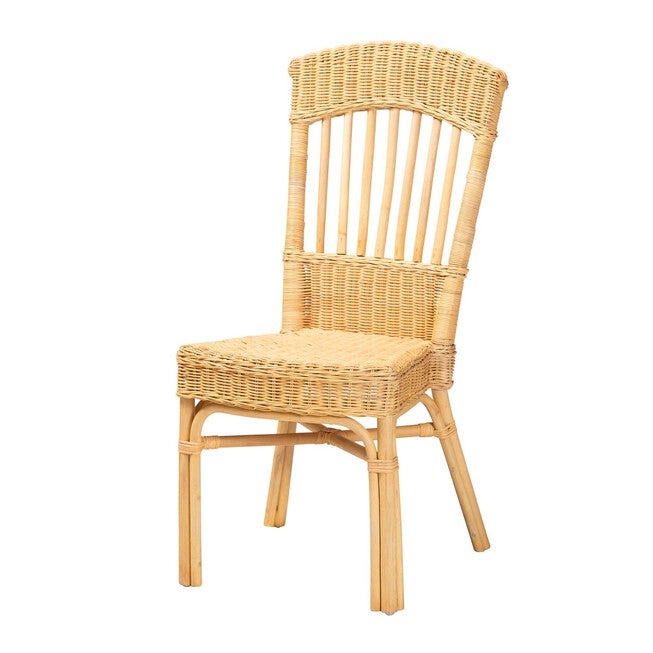 Barito Modern Bohemian Natural Brown Rattan Dining Chair, NATURAL BROWN, hi-res image number null