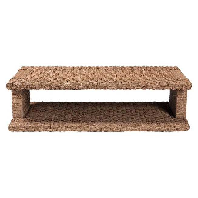 Rhinos Handwoven Seagrass Coffee Table, LIGHT BROWN, alternate image number null