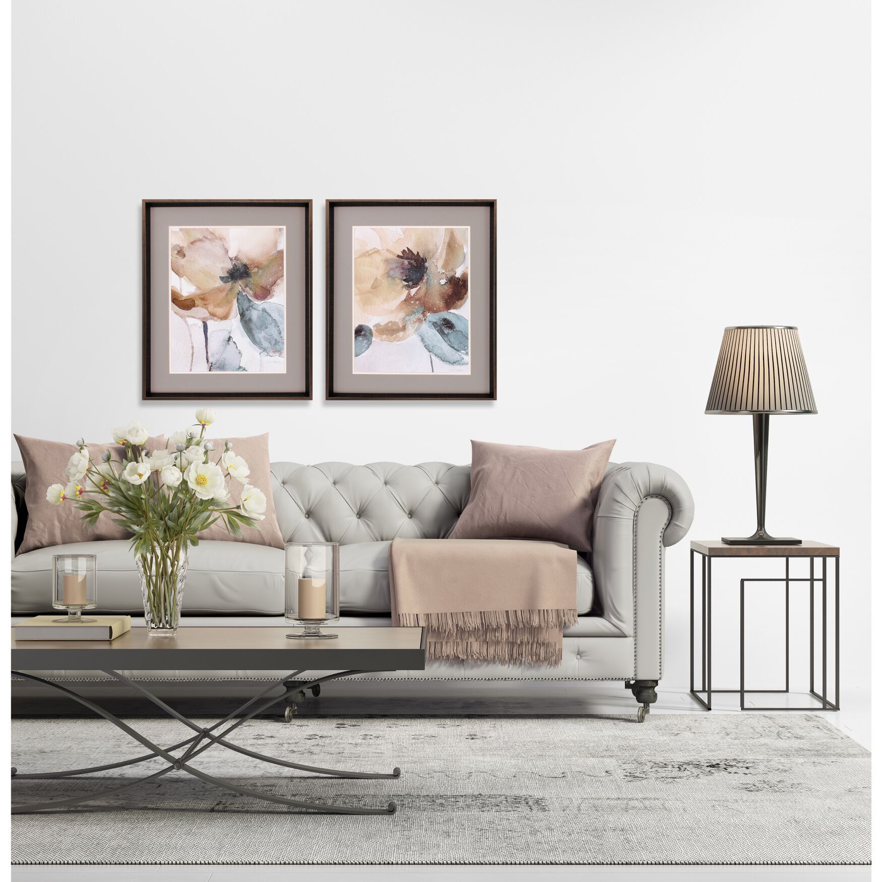 Watercolor Poppy Framed Wall D&eacute;cor, Set Of 2, , on-hover image number 1