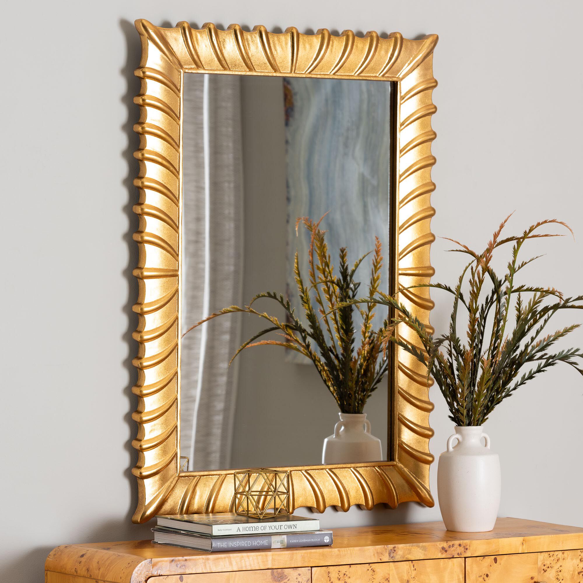 Ygritte Antique Goldleaf Accent Wall Mirror, GOLDEN, alternate image number 4