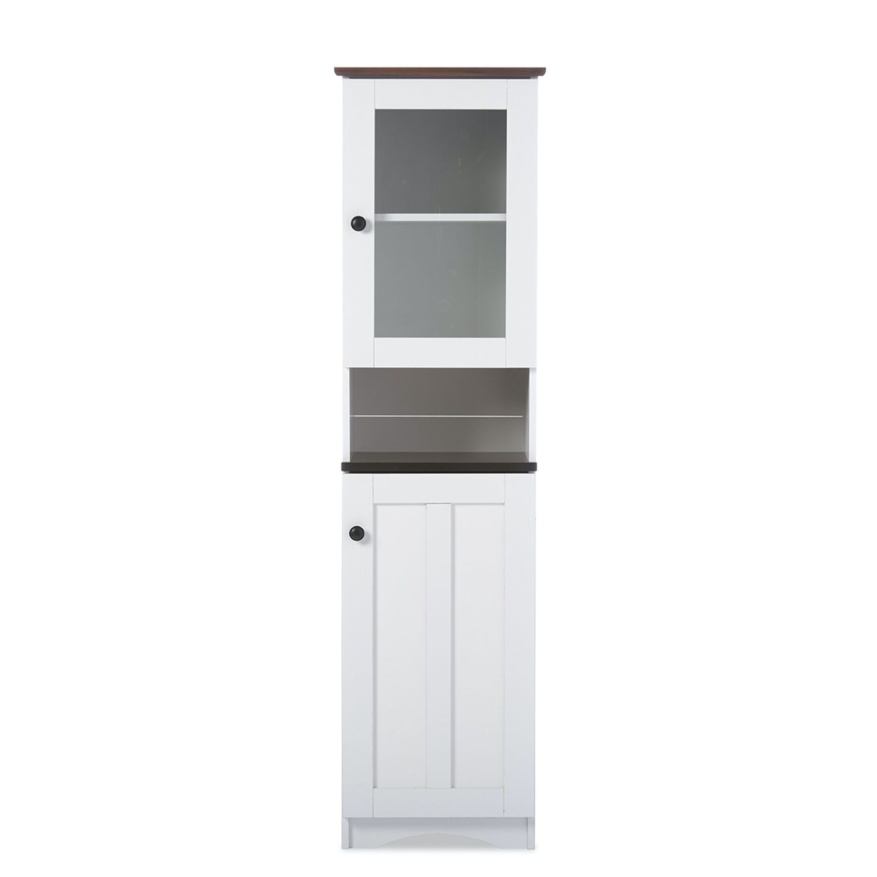 Lauren Two-Tone Buffet And Hutch Kitchen Cabinet Furniture, WHITE, hi-res image number 0