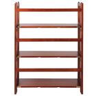 3-Shelf Folding Stackable Bookcase 27.5" Wide-Mahogany, , alternate image number null