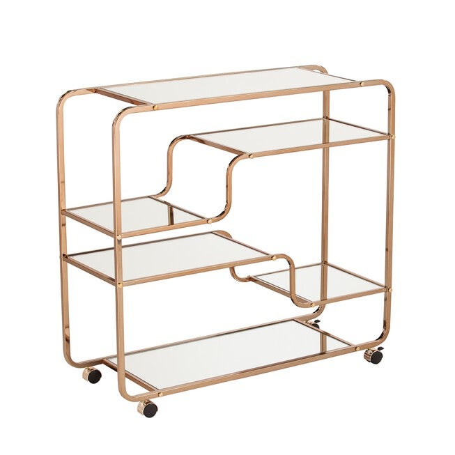 Maylynn Art Deco Mirrored Bar Cart, , on-hover image number 1