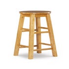 Small image of natural wood round seat bar stool