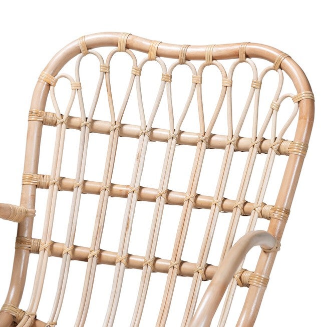 Bajo Modern Bohemian Natural Brown Rattan Arm Chair, , alternate image number 4
