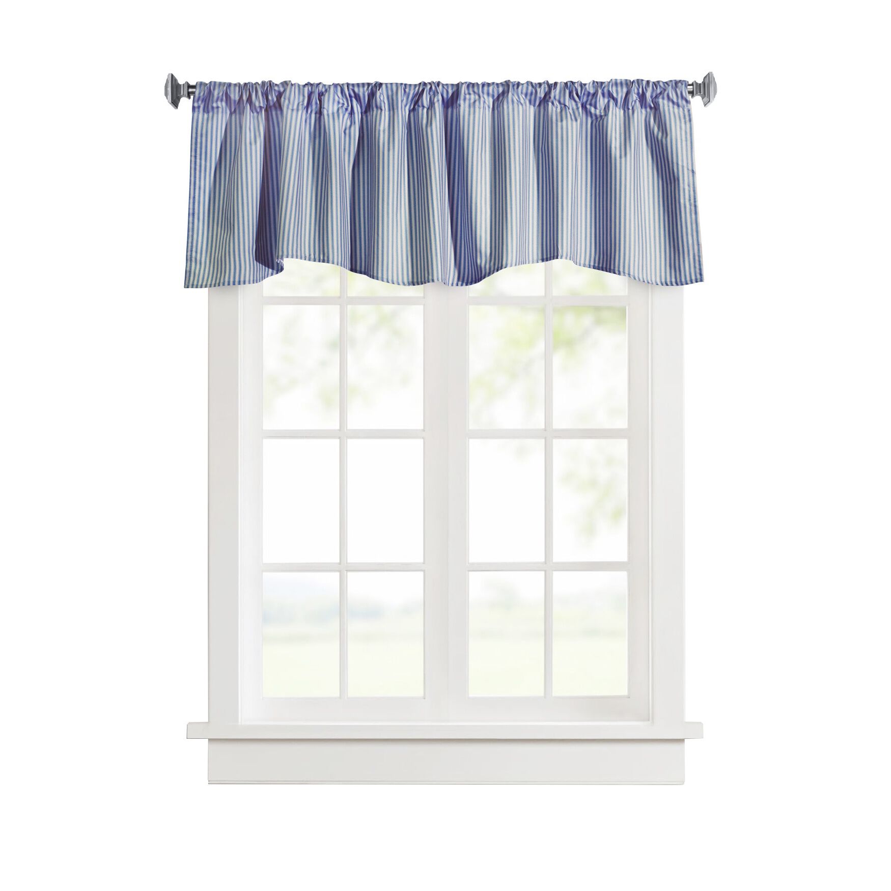 Ticking Stripe Room Darkening Pole Top Flat Valance, , alternate image number 5