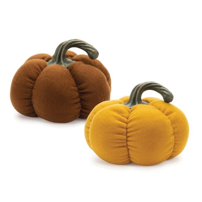 Plush Pumpkin Decor (Set Of 2), YELLOW, hi-res image number null